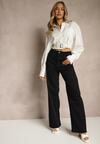 Czarne Jeansy o Szerokim Kroju z Bawełną High Waist Puvirra
