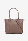 Ciemnobeżowa Duża Torebka Tote w Stylu Casual Firpio