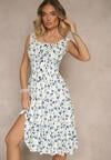 Rochie Xallio Albă cu albastru