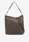 Ciemnobeżowa Torebka Typu Hobo z Dodatkowym Paskiem Crossbody Janallora