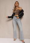 Niebieskie Bawełniane Jeansy Dzwony High Waist Davian