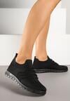 Czarne Buty Sportowe Sneakersy z Elastyczną Cholewką Turezia