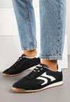 Czarne Sneakersy Tenisówki z Przeszyciami Julioria