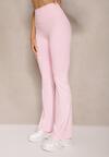 Różowe Legginsy Dzwony High Waist Orruvana