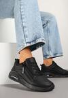 Czarne Sneakersy z Tłoczoną Cholewką i Napisami Tosilea