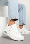 Białe Sneakersy z Tłoczoną Cholewką i Napisami Tosilea