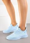Jasnoniebieskie Buty Sportowe Sneakersy Ozdobione Tłoczeniem i Napisami Odalene