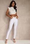 Białe Spodnie Typu Skinny z Bawełną High Waist Sepallia