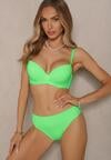 Zielone Bikini Majtki Typu Figi Marszczony Biustonosz i Pareo Natovena