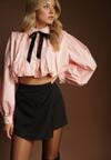 Czarne Spódnico-Szorty High Waist o Asymetrycznym Kroju Lanietta