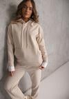Beżowy 2-częściowy Komplet Dresowy z Bluzą i Spodniami Orifira