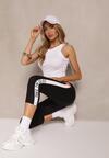 Czarne Legginsy w Sportowym Stylu z Ozdobione Napisami Gleamia