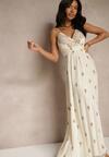 Rochie Reveesia Crem cu bej