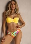 Żółte Bikini Marszczony Biustonosz i Majtki Typu Figi Salenthia