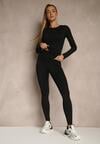 Czarny Komplet Sportowy Legginsy i Top Typu Longsleeve Dorotia