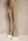 Beżowe Legginsy Dzwony High Waist Orruvana