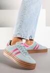 Sneakers Verde cu roz