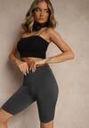 Granatowe Szorty Typu Kolarki High Waist Nalareine
