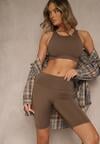 Brązowe Szorty Typu Kolarki High Waist Nalareine