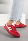 Czerwone Sneakersy z Geometrycznym Motywem Arpolia