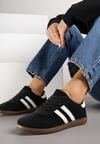 Czarne Sneakersy z Geometrycznym Wzorem Naliette