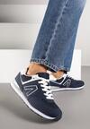 Granatowe Sneakersy Ozdobione Geometrycznym Motywem Rilenessa