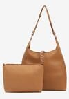 Brązowa Torebka Hobo z Kosmetyczką i Paskiem Crossbody Zarosea