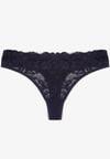Granatowe Bawełniane Majtki Stringi z Koronką Ilwedana
