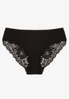 Czarne Majtki Figi z Koronkowymi Wstawkami Amiora