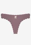 Fioletowe Prążkowane Majtki Stringi z Bawełny Ilweda