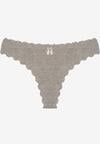 Szare Prążkowane Majtki Stringi z Bawełny Ilweda