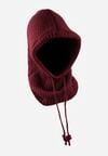 Bordowa Czapka Balaclava z Wełną i Ściągaczami Linobra