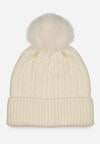 Jasnobeżowa Czapka z Pomponem Zdobiona Warkoczowym Splotem Vetizare