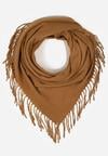 Jasnobrązowy Szalik w Kształcie Trójkąta z Frędzlami Vetifare