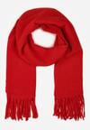Czerwony Gładki Szalik z Frędzlami Vetimare