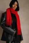 Czerwony Gładki Szalik z Frędzlami Vetimare