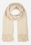 Jasnobeżowy Gładki Szalik z Frędzlami Vetimare