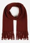 Bordowy Gładki Szalik z Frędzlami Vetimare
