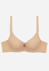 Beżowy Gładki Biustonosz z Efektem Push-up Theisithea
