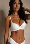 Biały Gładki Biustonosz z Efektem Push-up Theisithea