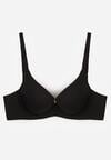 Czarny Gładki Biustonosz z Efektem Push-up Theisithea