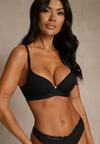 Czarny Gładki Biustonosz z Efektem Push-up Theisithea