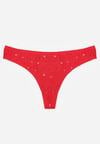 Czerwone Majtki Strongi z Drobnym Nadrukiem z Bawełną Clymeine
