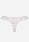 Jasnoszare Majtki Strongi z Drobnym Nadrukiem z Bawełną Clymeine