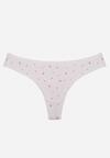 Białe Majtki Strongi z Drobnym Nadrukiem z Bawełną Clymeine