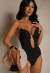 Czarne Body Bieliźniane do Sukienek i Bluzek Bez Pleców i z Głębokim Dekoltem Dorealina