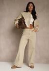 Beżowe Jeansy High Waist Wide Leg Meorise