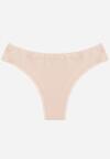 Beżowe Majtki Stringi z Bawełną z Koronką Aethimilia