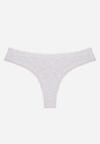 Szare Majtki Stringi z Bawełną z Koronką Aethimilia
