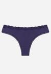 Granatowe Majtki Stringi z Bawełną z Koronką Aethimilia